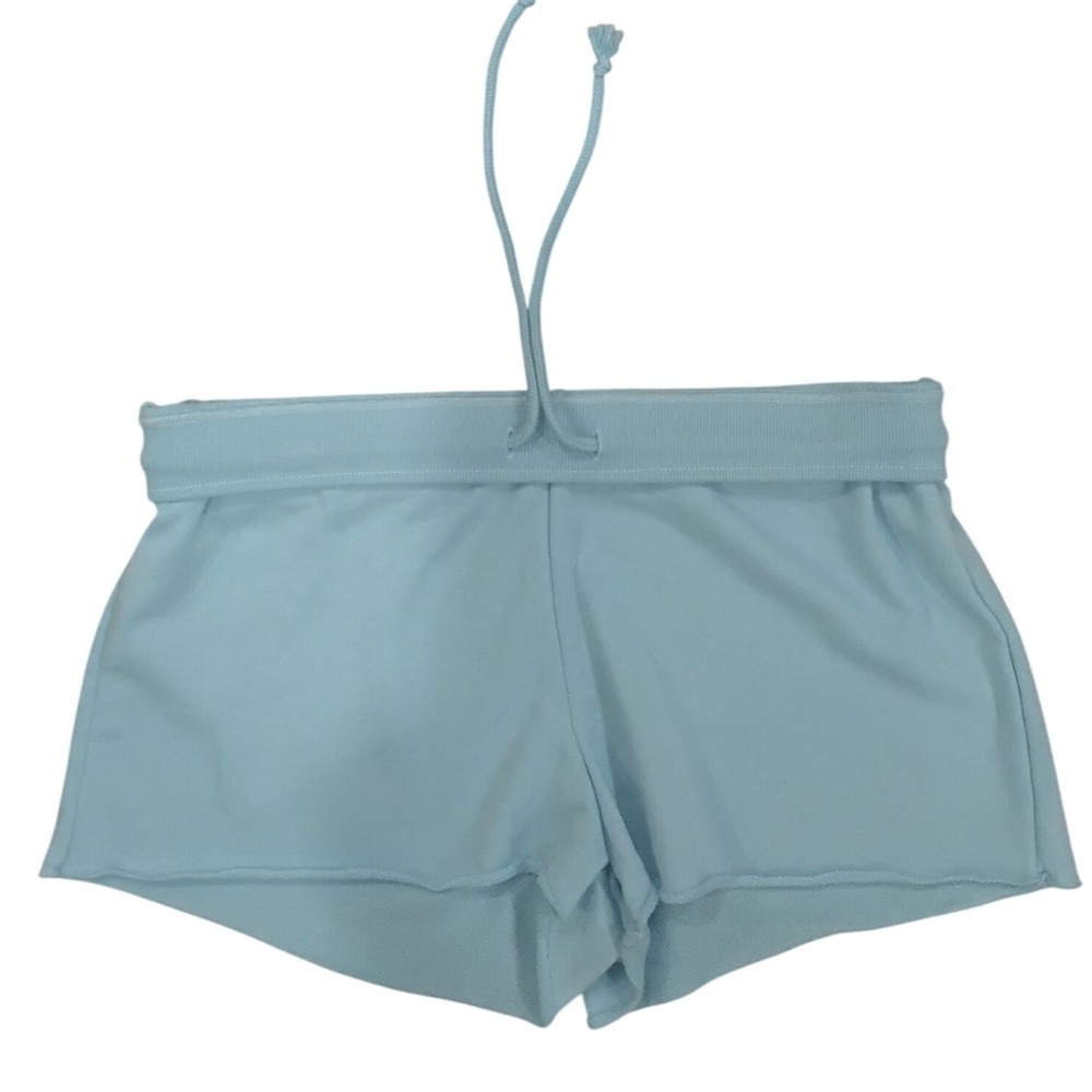 No Boundaries Terry Ribbed Hem Shorts Light Blue Women NWT NB33100051816-S